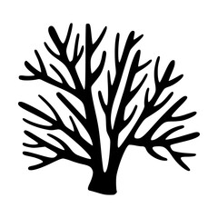 Naklejka premium Simple vector illustration of coral, perfect for ocean-themed designs, marine life concepts, or underwater graphics with a clean, minimalist style.