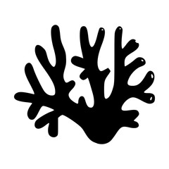 Obraz premium Simple vector illustration of coral, perfect for ocean-themed designs, marine life concepts, or underwater graphics with a clean, minimalist style.