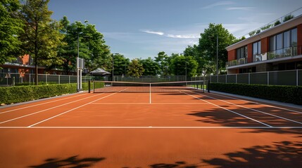 Fototapeta premium View of the tennis court stadium, which is magnificent and modern