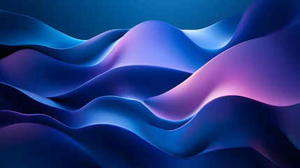 Obraz premium Vibrant Abstract Gradient, flowing blue and purple layers, smooth transitions, dark undertones, neon accents, immersive visual experience