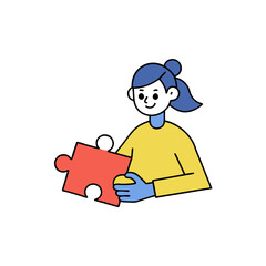 3d child with puzzle