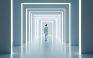 Obraz premium Design a futuristic perspective-shifting, engineer-themed scene