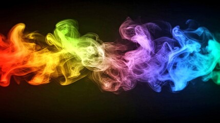 Obraz premium Abstract colorful smoke on a black background.