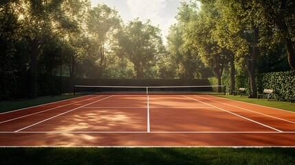 Fototapeta premium View of the tennis court stadium, which is magnificent and modern