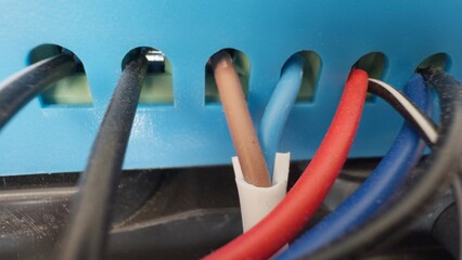 Close-Up of Electrical Wires in a Device