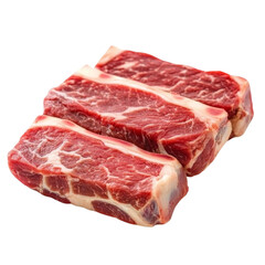 Raw beef ribs on transparent background