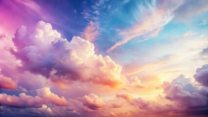 Obraz premium Vintage Watercolor Gradient Sky in Lavender and Light Pink Blue Abstract Background for Artistic and Dreamy Photography