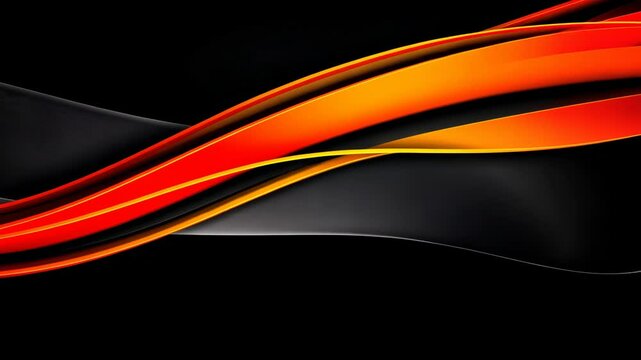 A black background with three different colors of curved shapes.