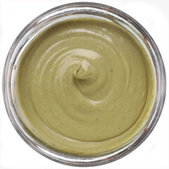 Pistachio Cream top view – Isolated on White Background