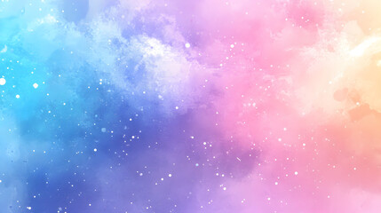 Fototapeta premium Colorful cosmic clouds with shimmering stars creating a dreamy atmosphere in the night sky