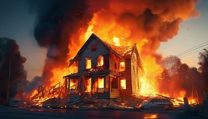 burning house bonfire architecture destruction