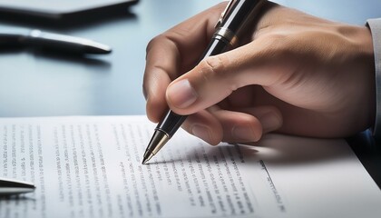 close up of a hand signing a document with a pen