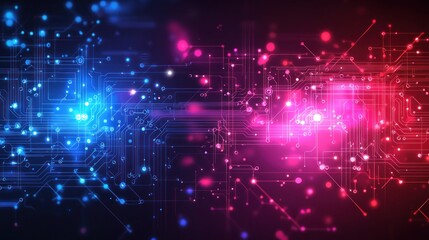 Naklejka premium A colorful image of a circuit board with blue and red lines