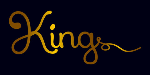 King text, gradient color King text, king 3d gold text effect premium vectors