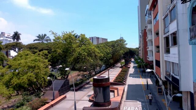 Panoramic view of pedestrian street