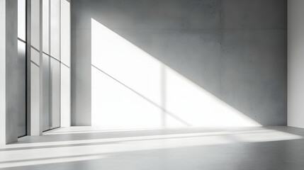 Empty gray concrete room, offering a neutral background for product presentation  -