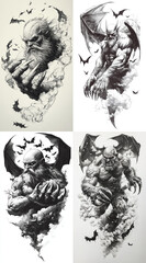 Demon tattoo design