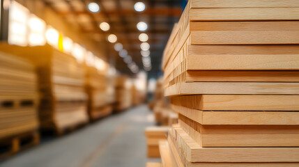 Obraz premium Blurred Background of a Carpenter Warehouse Interior – Construction Tools and Materials Environment