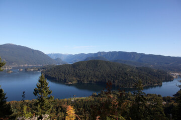 Landscape views from Burnaby Mountain Park, Burnaby, Vancouver, BC Canada
