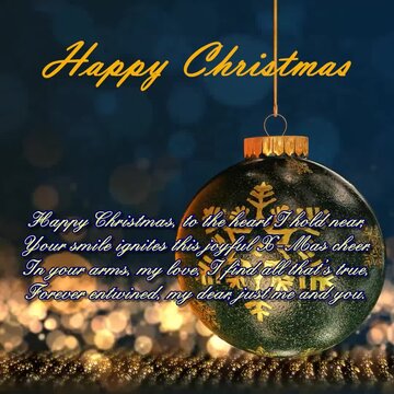Happy X-Mas Greetings or Squire Banner to My Dear as &lsquo;Sonnet style&rsquo; for Dear ones or Family and Friends for Social Media