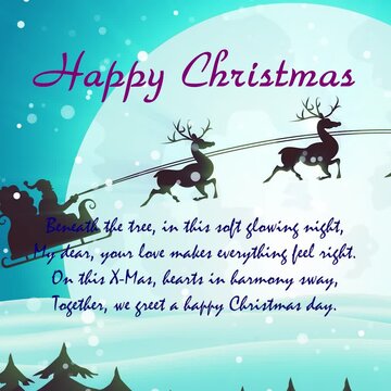 Happy Marry Christmas Video Greetings or Squire Animated Banner to My Dear as &lsquo;Sonnet style&rsquo; for Loved one or Family and Friends for Social Media