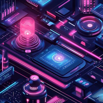 Modern Technology Illustration with Futuristic Elements