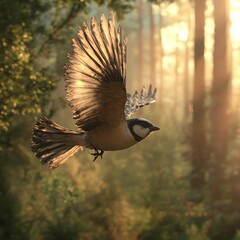 Obraz premium The beautiful bird are flying in jungle