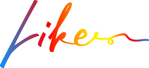 Like text, gradient color 3d Like text, text I like it, drawing