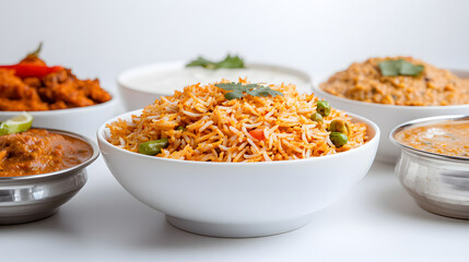 White Dining Room with a Dining Table Set for Indian Food &ndash; Elegant Dining Experience