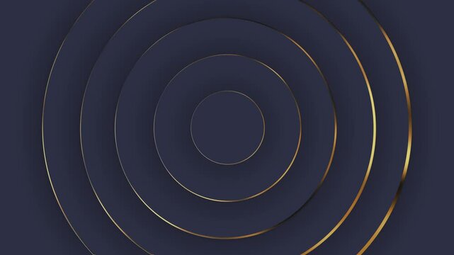 Luxury animated background on blue background with golden rings