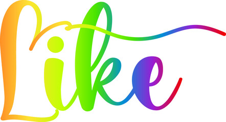 Like text, gradient color 3d Like text, text I like it, drawing