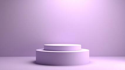 Lavender themed podium mockup for product display photoshoots and presentations.