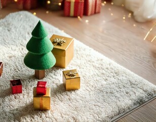 mini christmas tree and gifts
