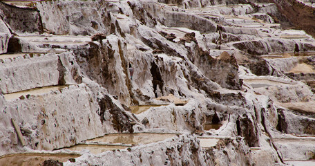 Fototapeta premium Close up of pond in maras salt mine