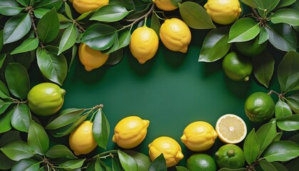 Festive card with fresh lemons for Sukkot