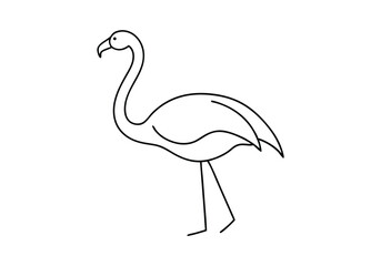 Obraz premium One Line Drawing of a Flamingo Silhouette – Minimalist Animal Vector Art
