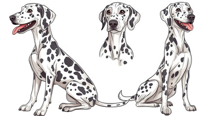 Playful Dalmatian Portraits on Clear Background Generative AI
