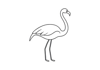 One Line Drawing of a Flamingo Silhouette – Minimalist Animal Vector Art