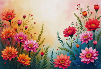Obraz premium flowers and butterflies