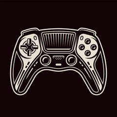Gamepad for console vector color illustration on dark background