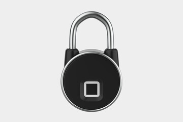 biometric Smart  Digital Keyless Door Lock Isolated On White Background. 3d illustration