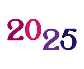 2025 Happy New Year Holiday Purple Isolated Celebration Design Abstract Vector Illustration