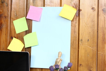 At office, collaborating on creative project, using sticky notes