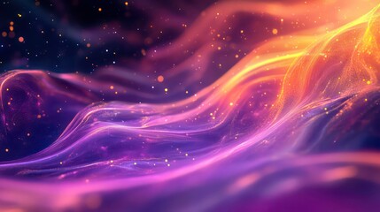 Obraz premium Abstract background with colorful flowing smoke and twinkling lights.