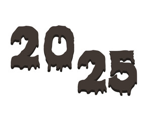 2025 Happy New Year Holiday Brown Design Abstract Vector Illustration