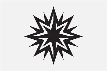 A bold geometric black star symbol.