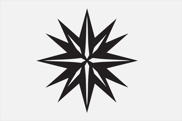 A bold geometric black star symbol.