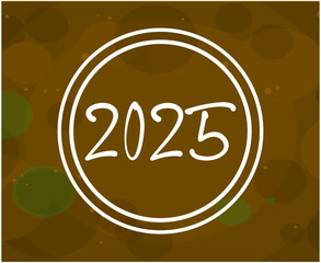 2025 Happy New Year Holiday Modern Line Style Design Abstract Vector Illustration