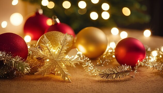 christmas holiday background, illumination and decoration concept