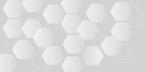Abstract white background with hexagon and hexagonal background. vector abstract pattern with hexagonal white and gray technology line paper background.  Luxury honeycomb grid White Pattern. 